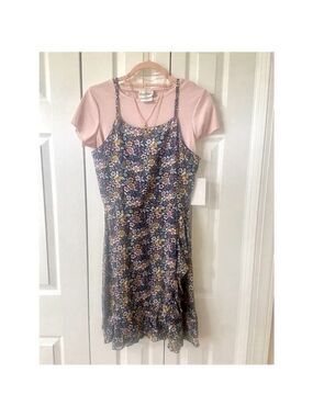 Rare Editions Girls Blue Floral Dress Size 16 NWT